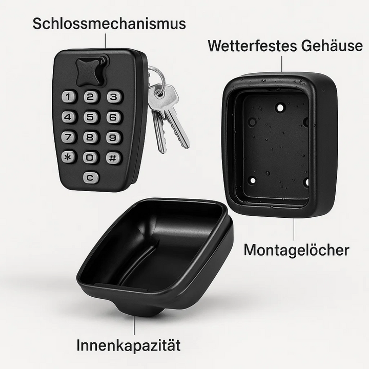 KeyGuard Outdoor Safe – Wetterfester Wandmontierter Schlüsselbox | Karnz