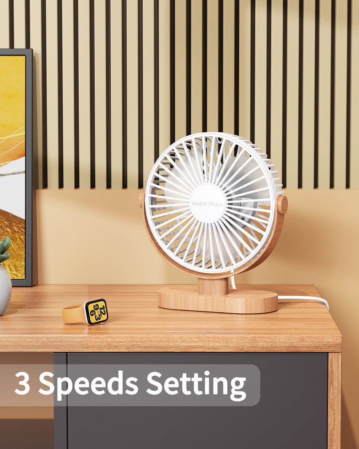 6,5 Zoll USB Kleiner Tischventilator für Zuhause Büro Auto Outdoor Reisen | Karnz