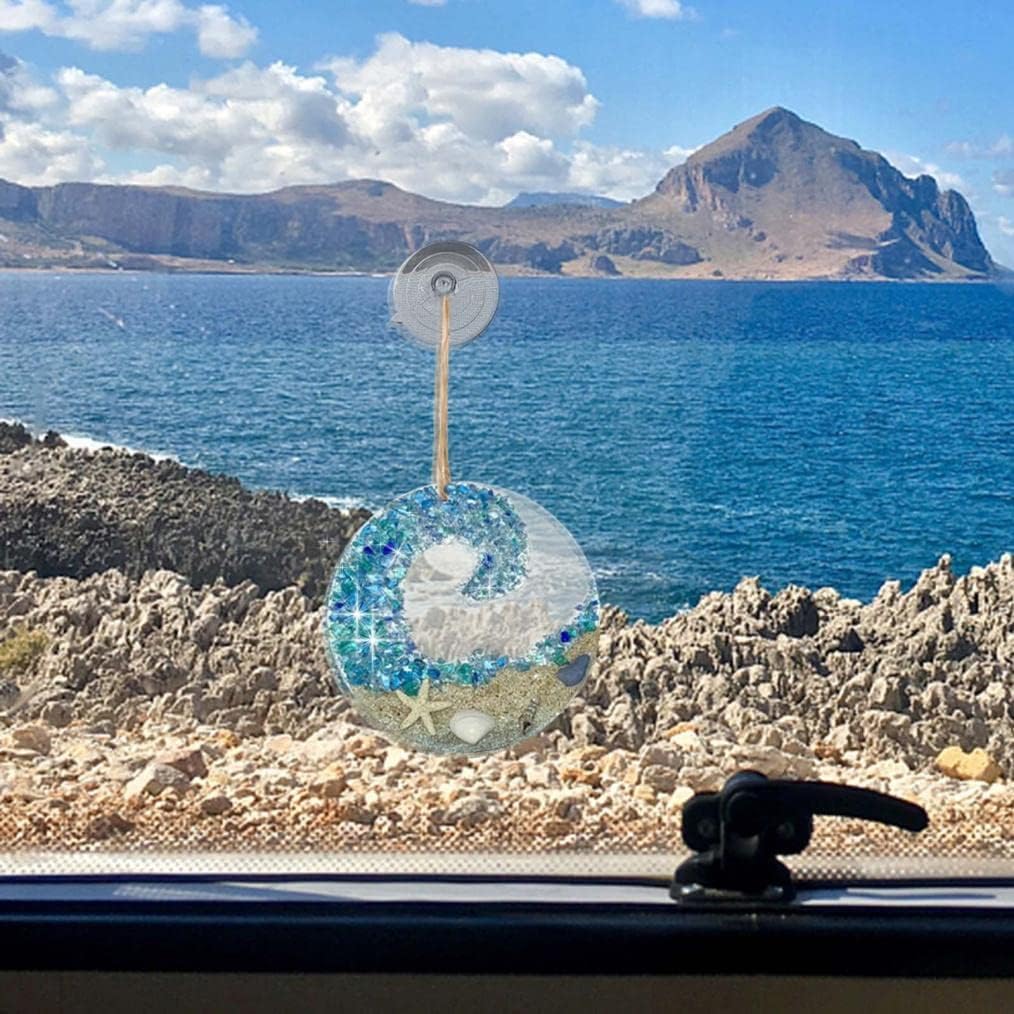 Sonnenfänger aus Treibglas – Strandornament aus brechenden Meereswellen