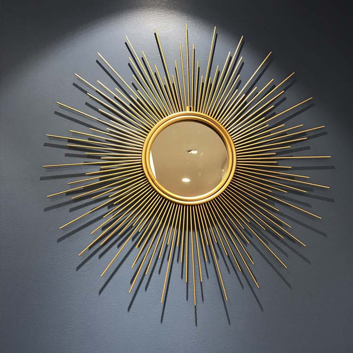 Sunburst Dekorativer Wandspiegel mit Strahlenden Strahlen Karnz