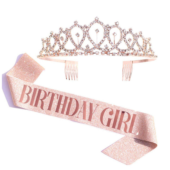 Damen Festliche Geburtstagsschärpe aus glitzerndem Material Karnz