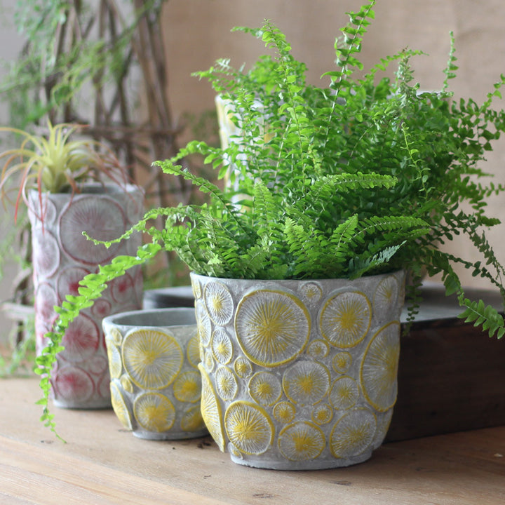 Dekorative Blumenvase aus keramik mit Reliefstruktur Karnz