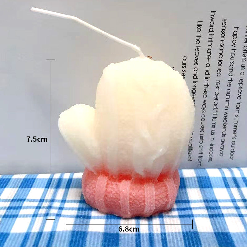Handgegossene Mini-Kaktus-Skulpturale Wachskerze Tischakzent