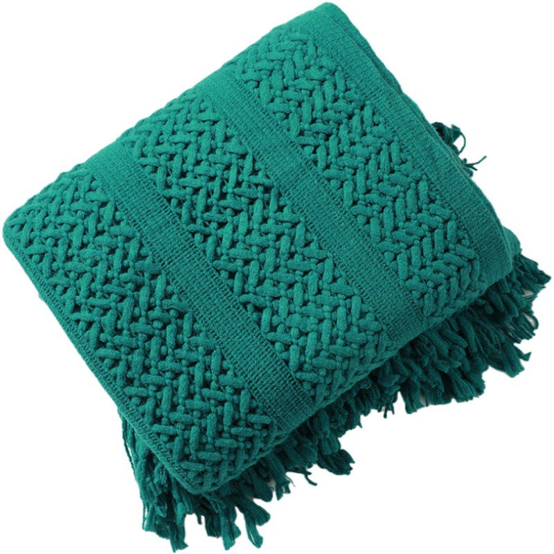 Texturiertes Strickwurfdecke