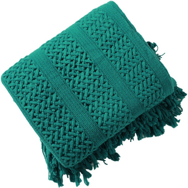 Texturiertes Strickwurfdecke