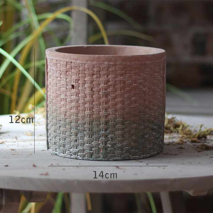 Dekorativer Blumentopf mit geflochtenem Design Karnz