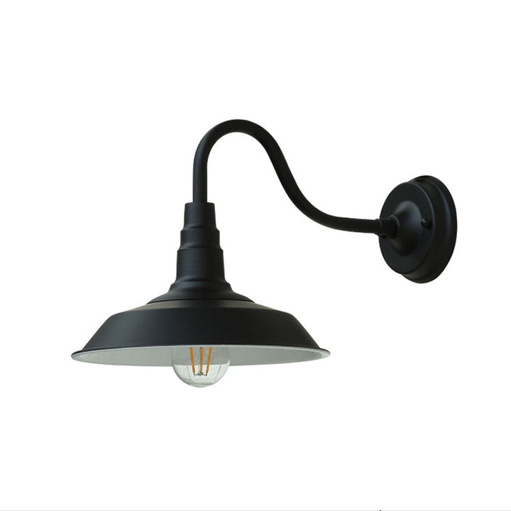 1-Birnen-Gänsekopf-Wandleuchte Industrielle Metall Wandmontierte Lampe mit Scheunenlampe für den Außenbereich | Karnz