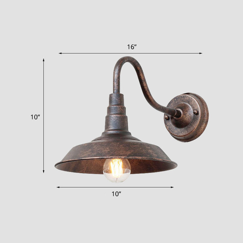 1-Birnen-Gänsekopf-Wandleuchte Industrielle Metall Wandmontierte Lampe mit Scheunenlampe für den Außenbereich | Karnz