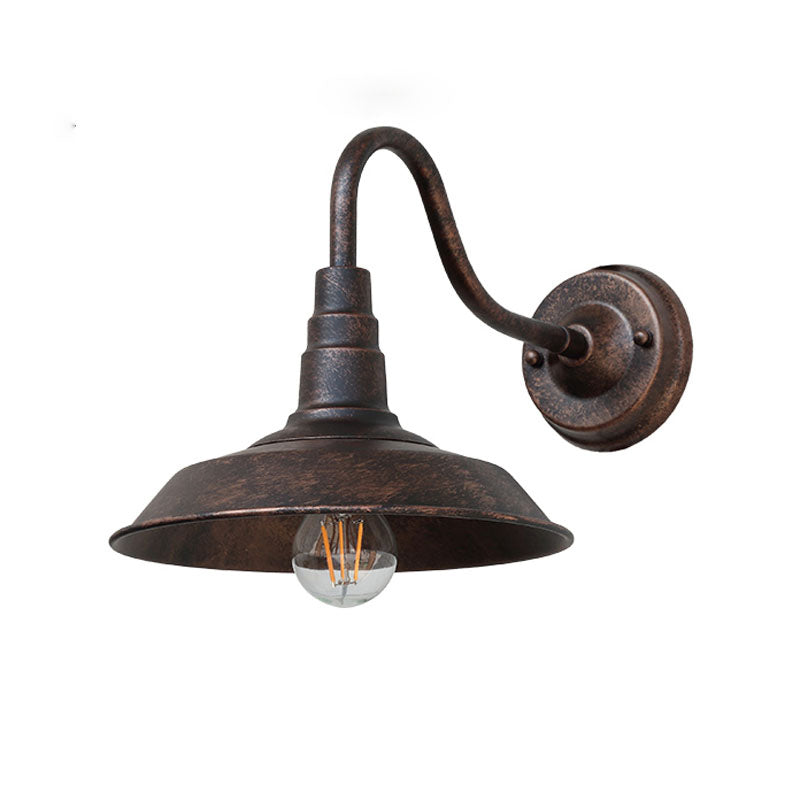 1-Birnen-Gänsekopf-Wandleuchte Industrielle Metall Wandmontierte Lampe mit Scheunenlampe für den Außenbereich | Karnz