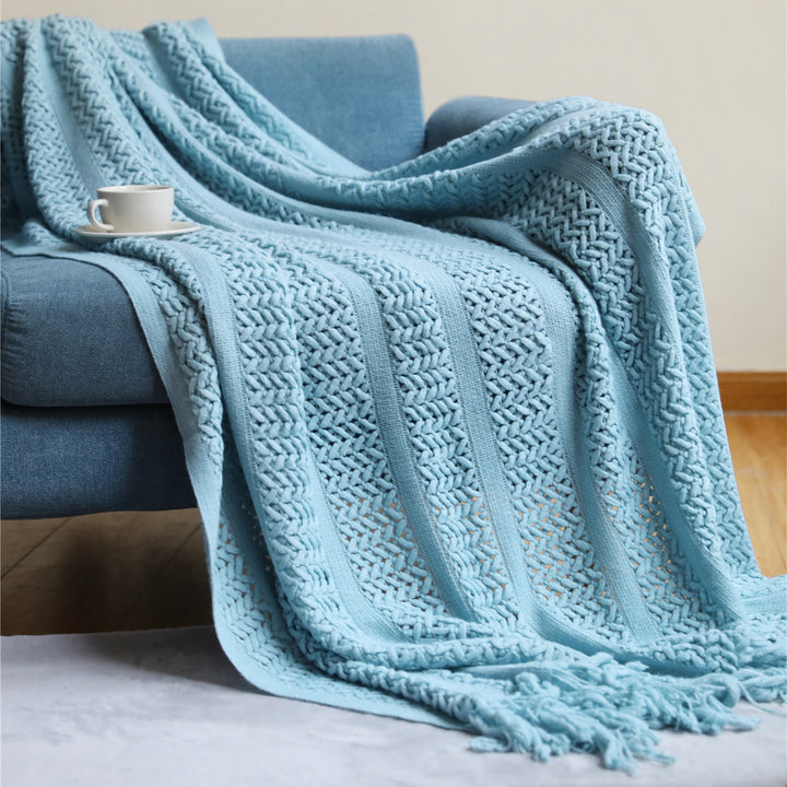 Texturiertes Strickwurfdecke