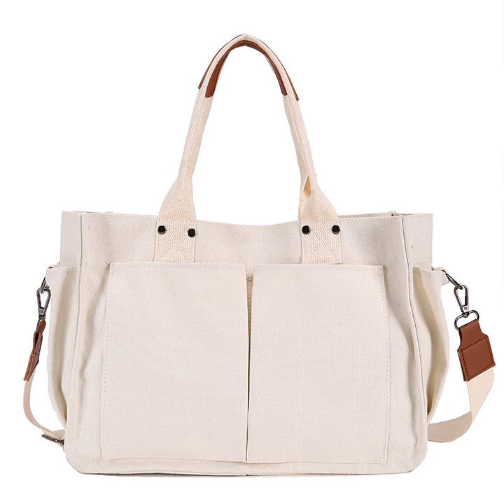 Multi-Taschen-Leinen-Tote-Bag