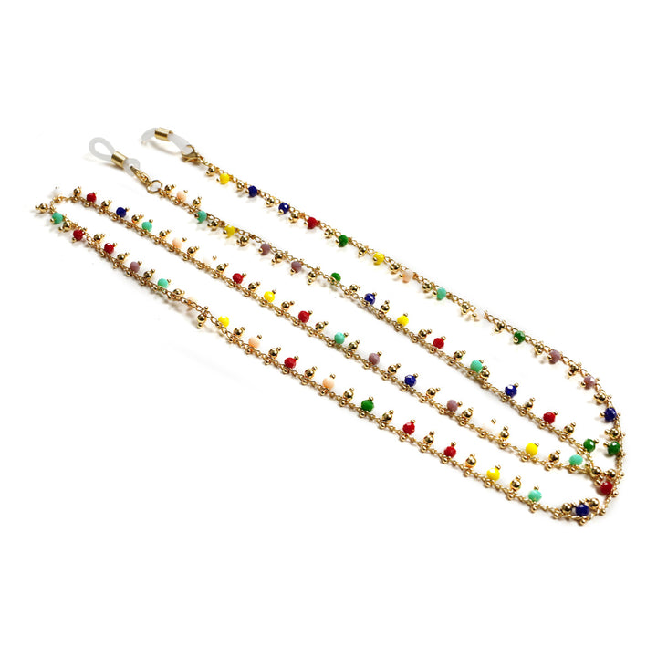 Bunte Perlen Brillenhalter Kette Karnz