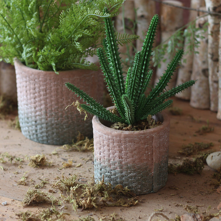 Dekorativer Blumentopf mit geflochtenem Design Karnz