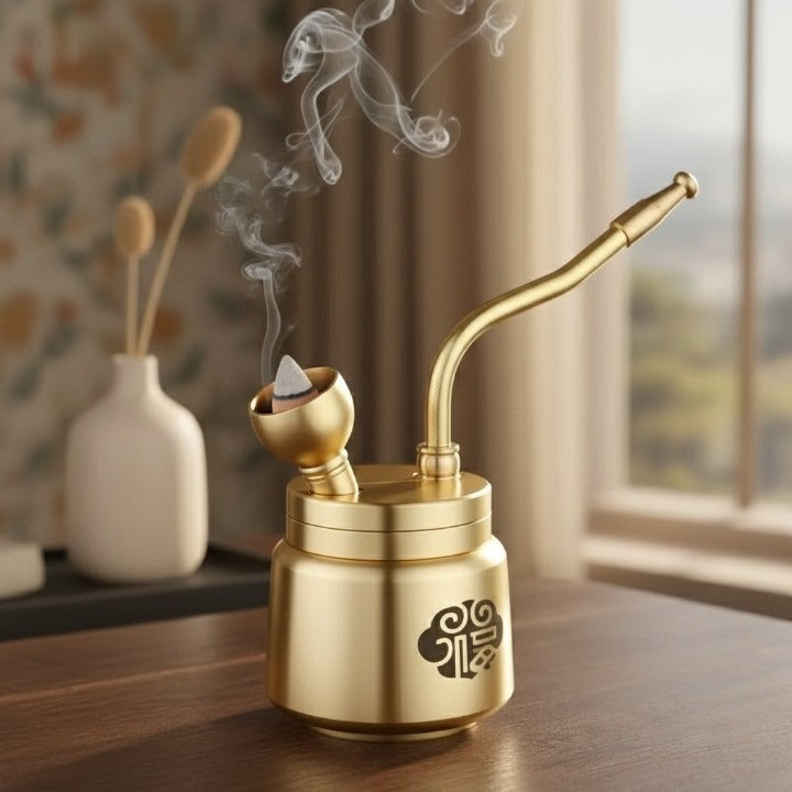 Artisan Brass Pipe Aromatherapie Räuchergefäß | Karnz