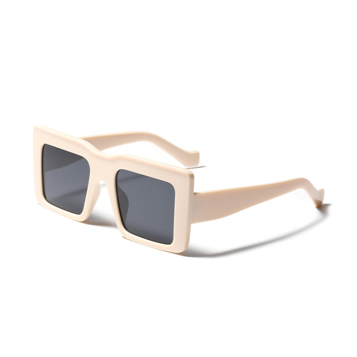 Damen quadratische Sonnenbrille mit transparentem Rahmen und UV-Schutz Karnz