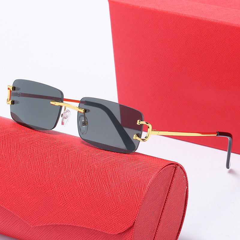 Damen elegante Halbrahmenbrille mit luxuriösem Metallgestell Karnz