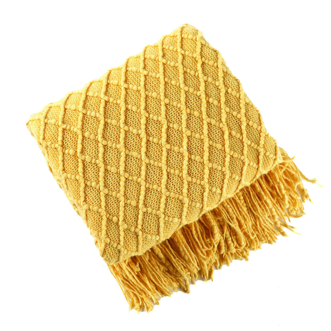 Dekorative Fransen Strickdecke