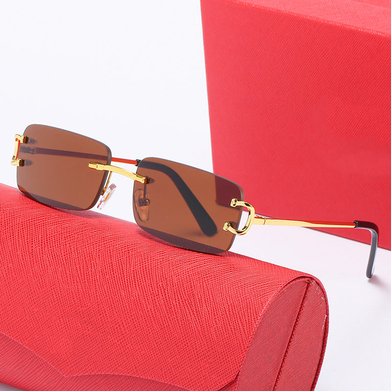 Damen elegante Halbrahmenbrille mit luxuriösem Metallgestell Karnz