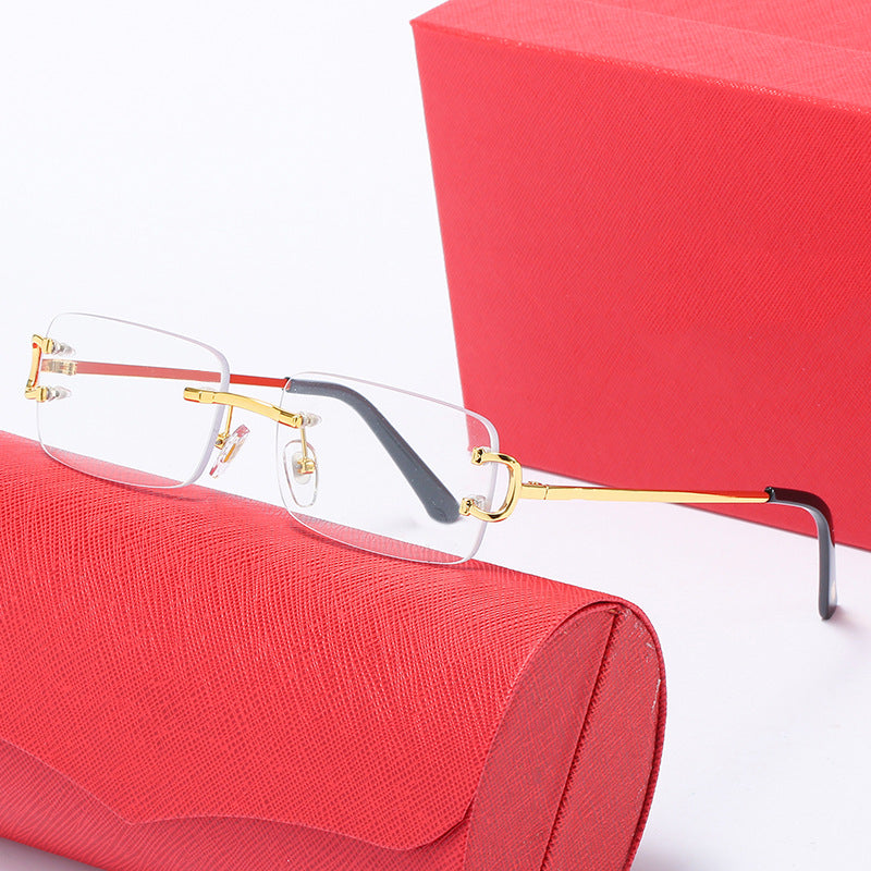 Damen elegante Halbrahmenbrille mit luxuriösem Metallgestell Karnz