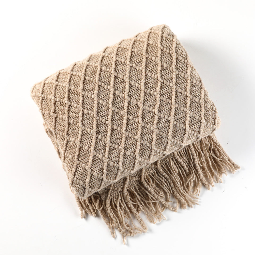 Dekorative Fransen Strickdecke