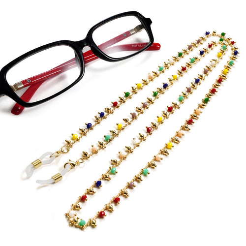 Bunte Perlen Brillenhalter Kette Karnz