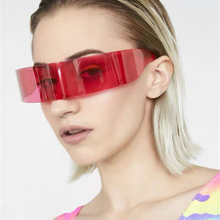 Damen futuristische visierähnliche Sonnenbrille Karnz