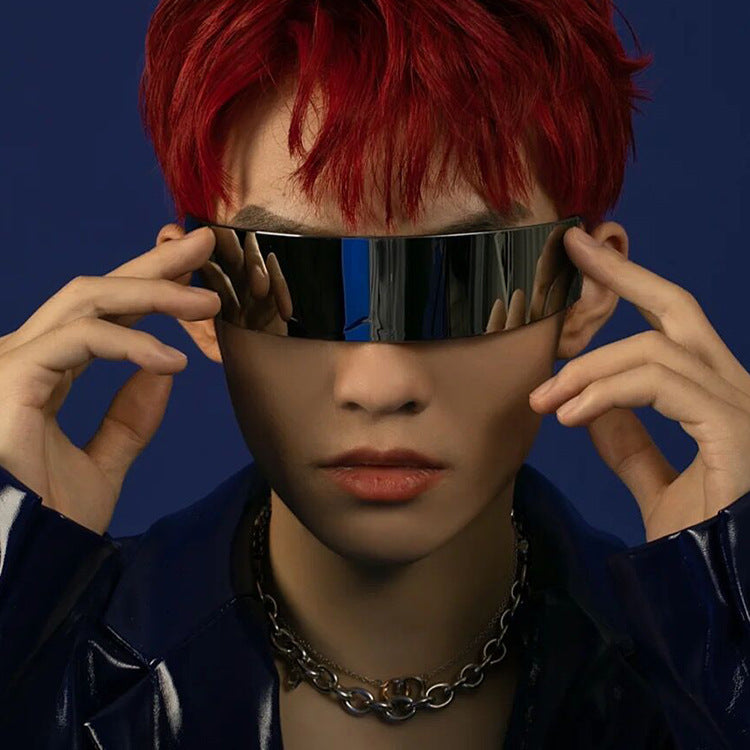 Damen futuristische visierähnliche Sonnenbrille Karnz