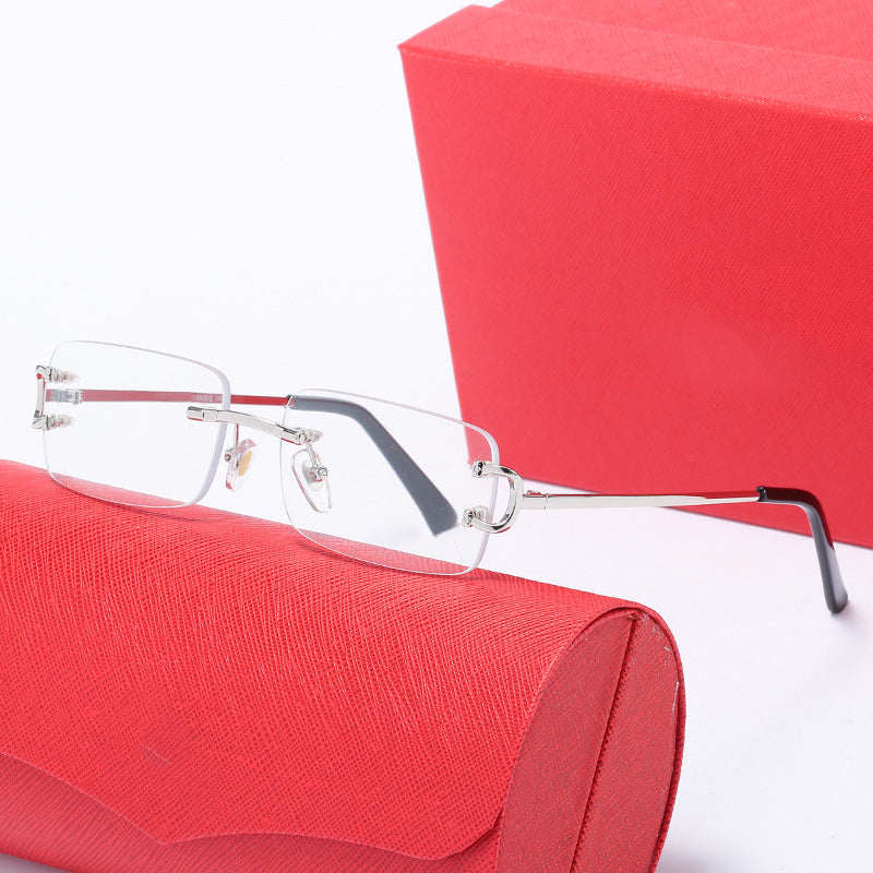 Damen elegante Halbrahmenbrille mit luxuriösem Metallgestell Karnz