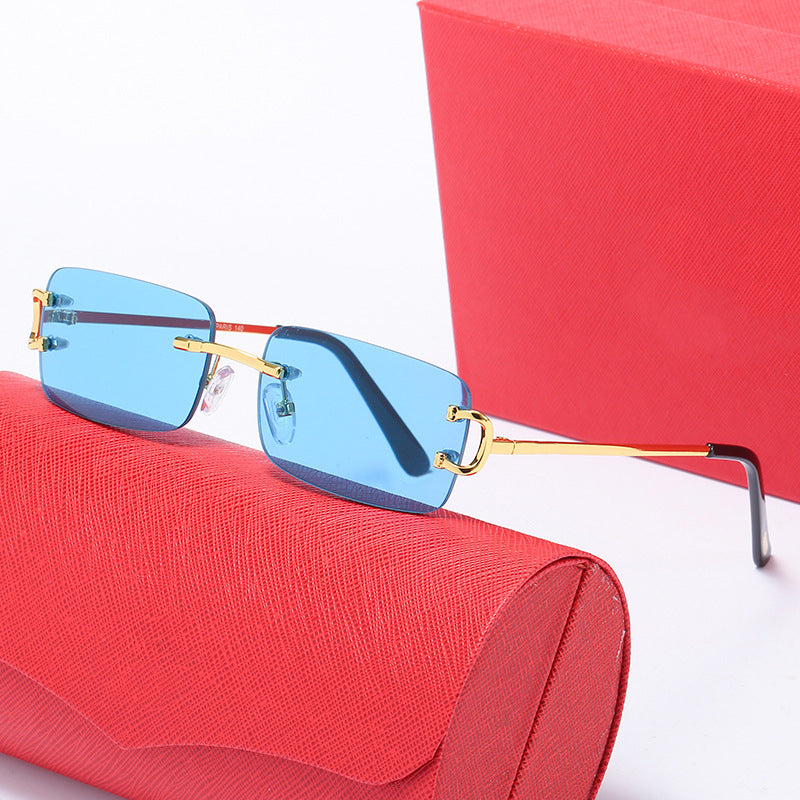 Damen elegante Halbrahmenbrille mit luxuriösem Metallgestell Karnz