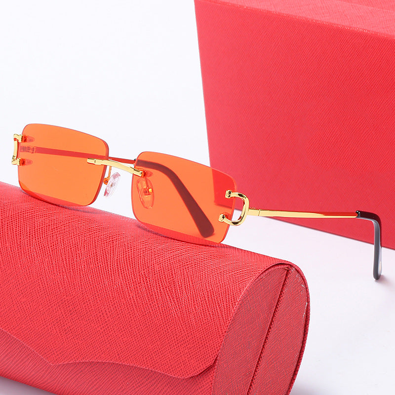 Damen elegante Halbrahmenbrille mit luxuriösem Metallgestell Karnz