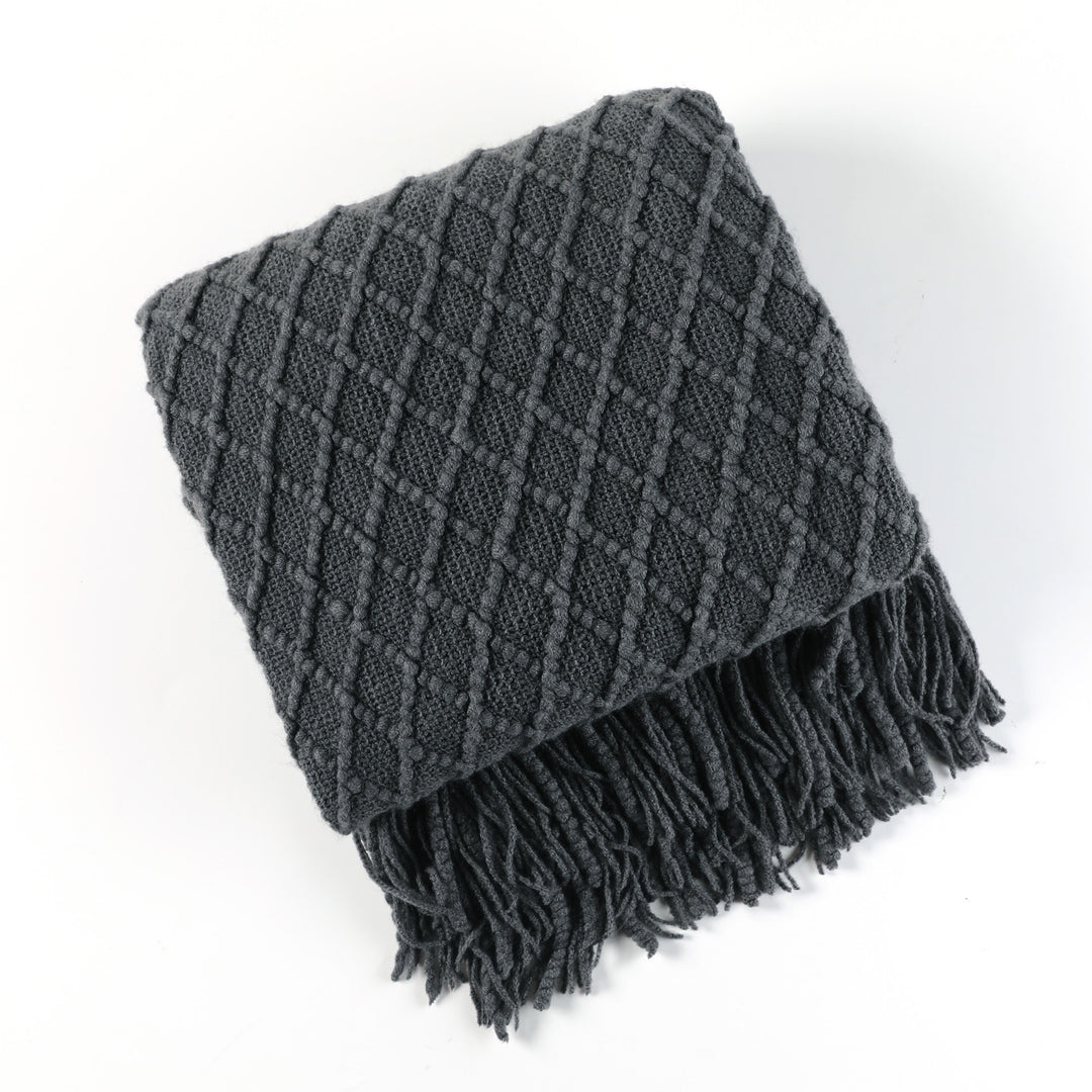 Dekorative Fransen Strickdecke
