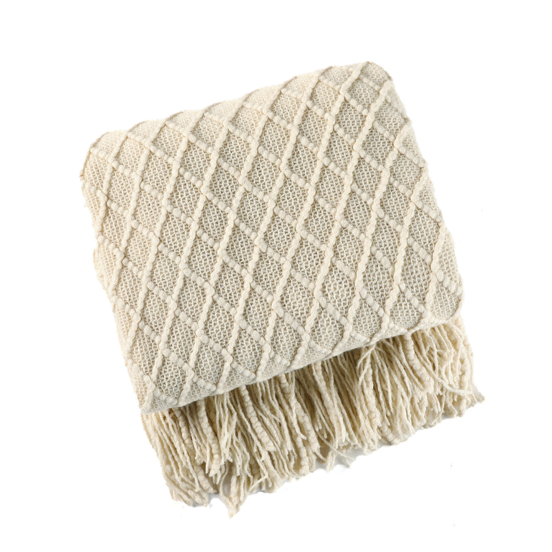 Dekorative Fransen Strickdecke