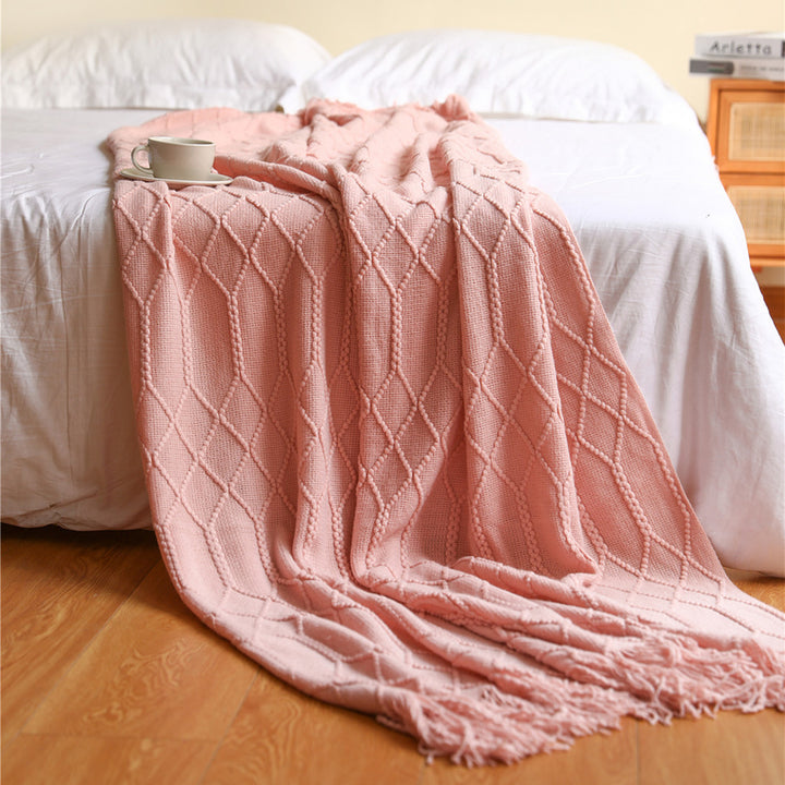 Strukturierte gestrickte Wurfdecke