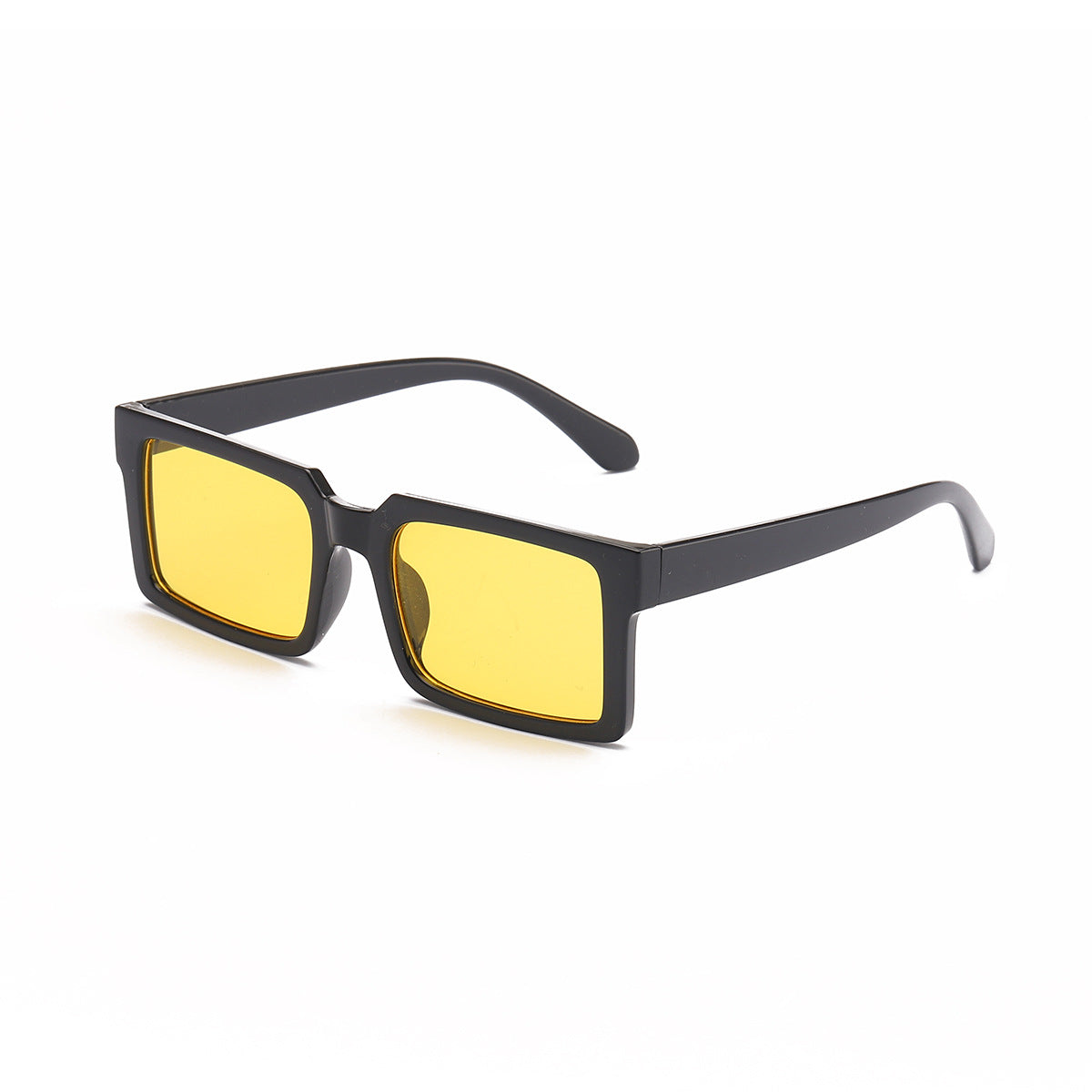 Damen modische rechteckige Sonnenbrille mit gelben Gläsern Karnz