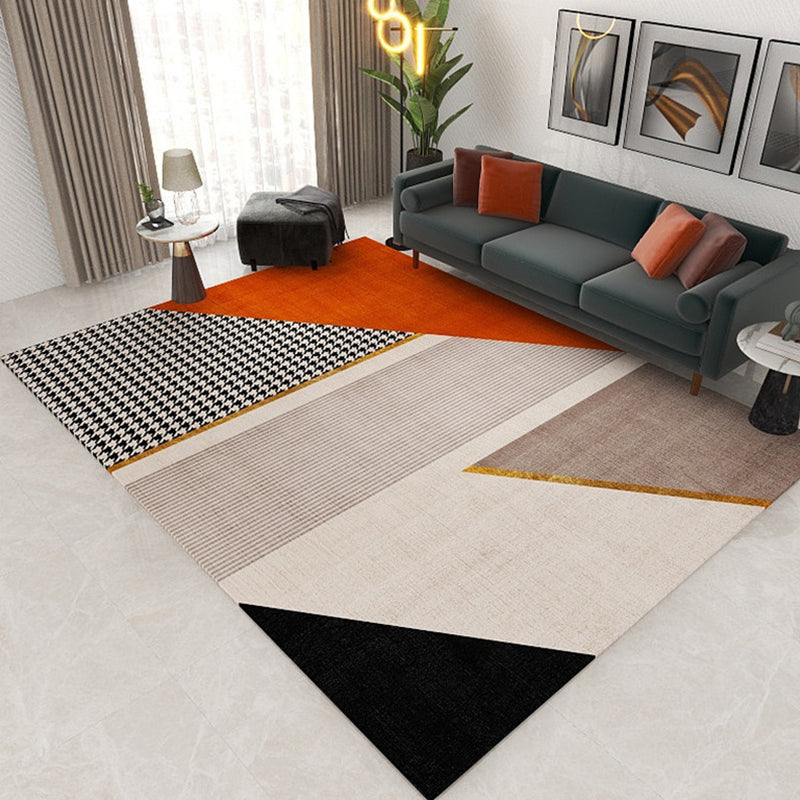 Formeller geometrischer Druckteppich mehrfarbiger Polypropylen-Teppich haustierfreundlicher maschinenwaschbarer Teppich für das Wohnzimmer