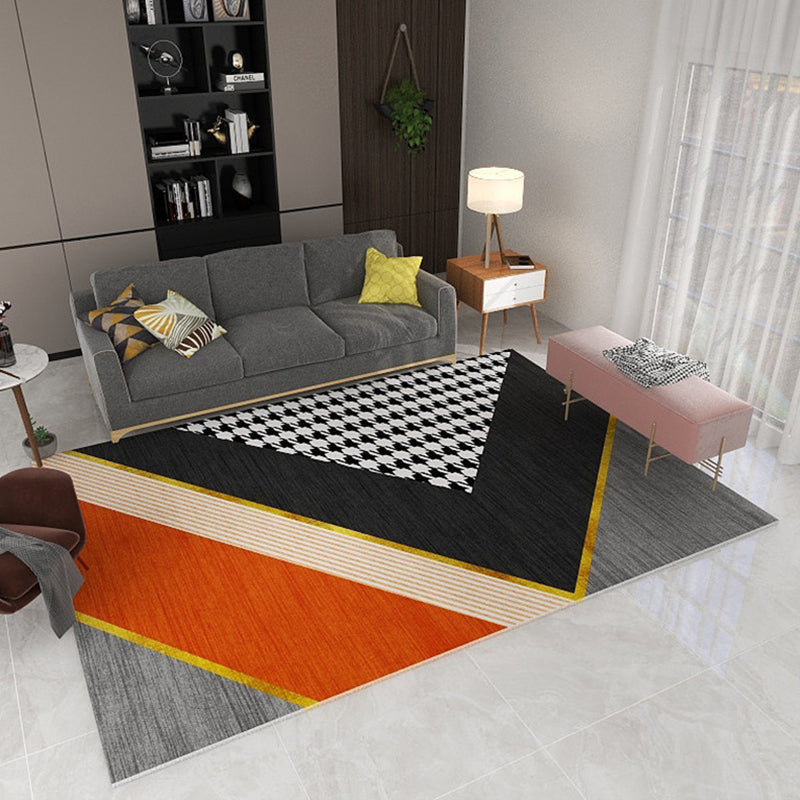 Formeller geometrischer Druckteppich mehrfarbiger Polypropylen-Teppich haustierfreundlicher maschinenwaschbarer Teppich für das Wohnzimmer