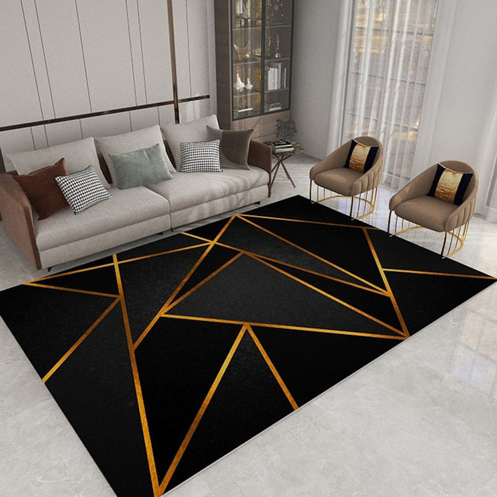 Formeller geometrischer Druckteppich mehrfarbiger Polypropylen-Teppich haustierfreundlicher maschinenwaschbarer Teppich für das Wohnzimmer
