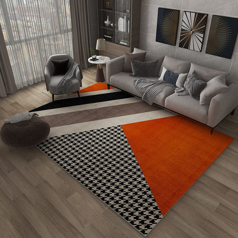 Formeller geometrischer Druckteppich mehrfarbiger Polypropylen-Teppich haustierfreundlicher maschinenwaschbarer Teppich für das Wohnzimmer