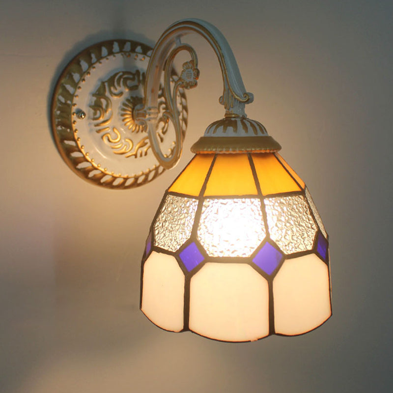 1-Kopf Shade Wandlampe Tiffany-Stil Handgefertigte Glas-Wandlampe für das Wohnzimmer