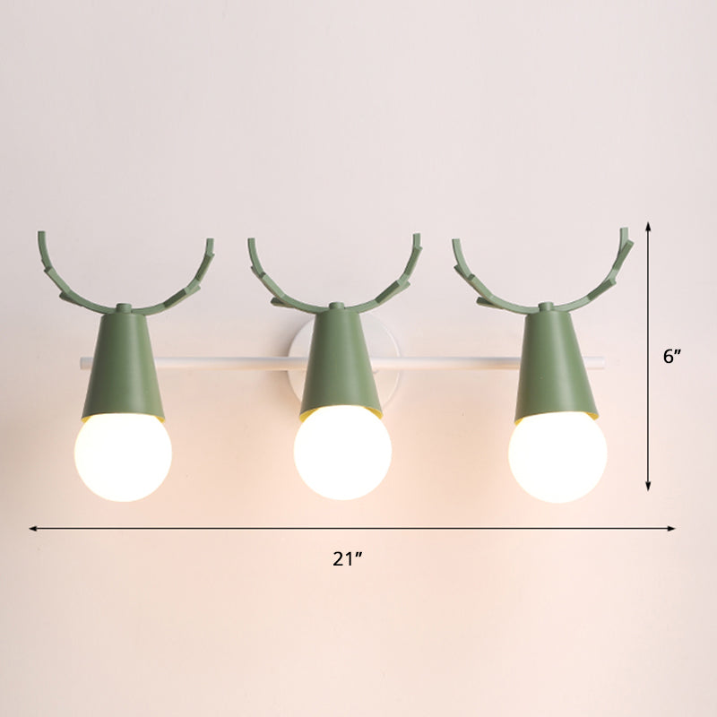 Deer Vanity Light Fixture Nordic Style Metall Schlafzimmer Verstellbare Wandmontage Licht | Karnz