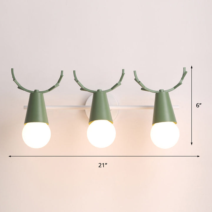 Deer Vanity Light Fixture Nordic Style Metall Schlafzimmer Verstellbare Wandmontage Licht | Karnz