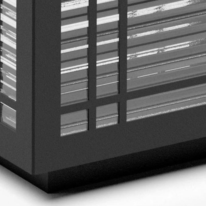 Traditionelle chinesische quadratische Aluminium-Glas 1-Licht Post Kopf Licht für Garten | Karnz