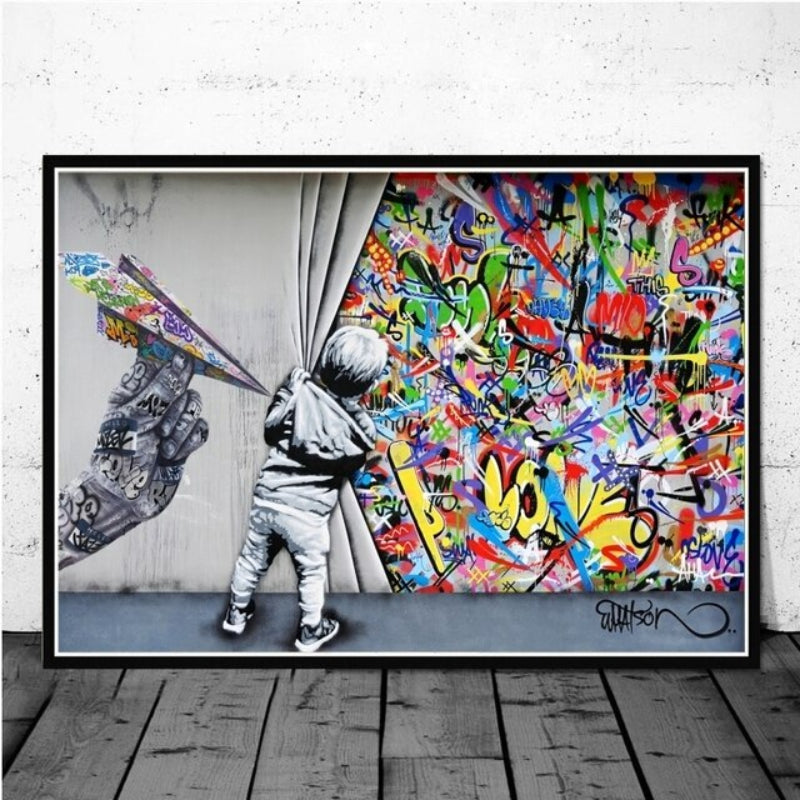 Pop Art Street Graffiti - Leinwand Wandkunst Gemälde