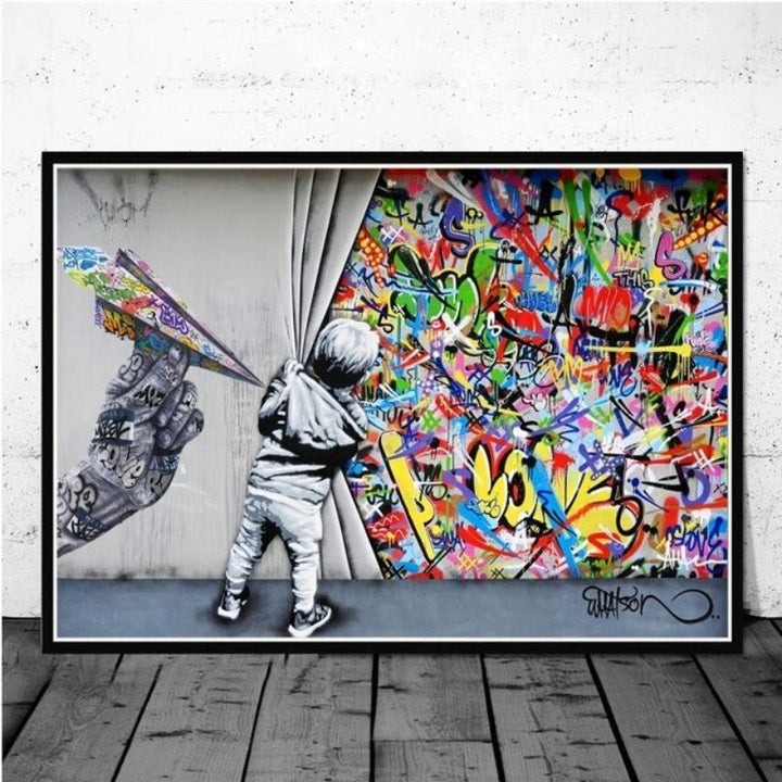 Pop Art Street Graffiti - Leinwand Wandkunst Gemälde