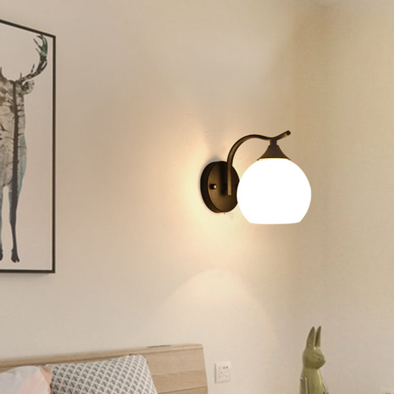 Satin Opal Glas Kuppel Wandleuchte Einfache Stil Korridor Wandmontage Lampe | Karnz