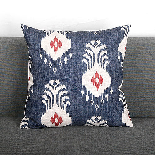 Ikat-Print Quadrat Decorative Throw Kissenbezug mit verborgener Reißverschluss