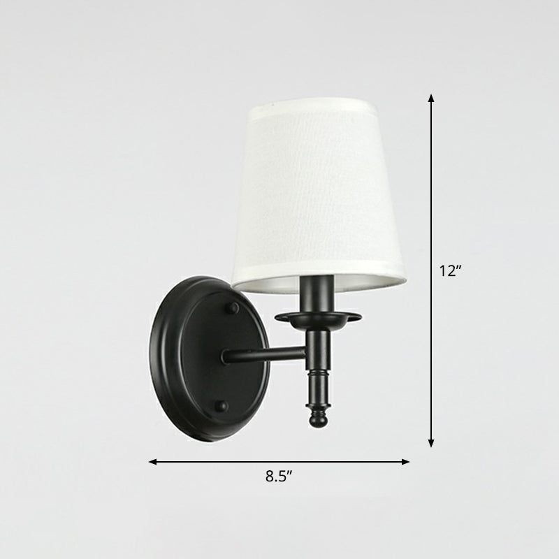 Minimalistische Kegelschirm Wandbeleuchtung Stoff 1 Kopf Nachttisch Wandmontierte Leselampe | Karnz