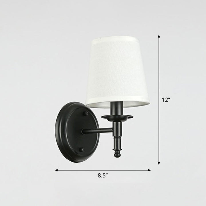 Minimalistische Kegelschirm Wandbeleuchtung Stoff 1 Kopf Nachttisch Wandmontierte Leselampe | Karnz