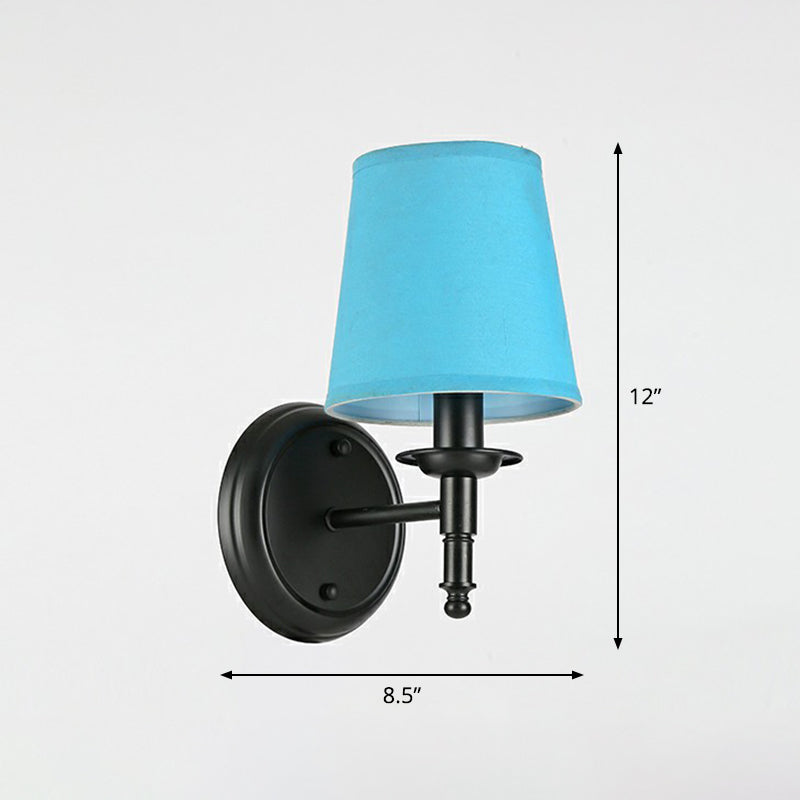 Minimalistische Kegelschirm Wandbeleuchtung Stoff 1 Kopf Nachttisch Wandmontierte Leselampe | Karnz