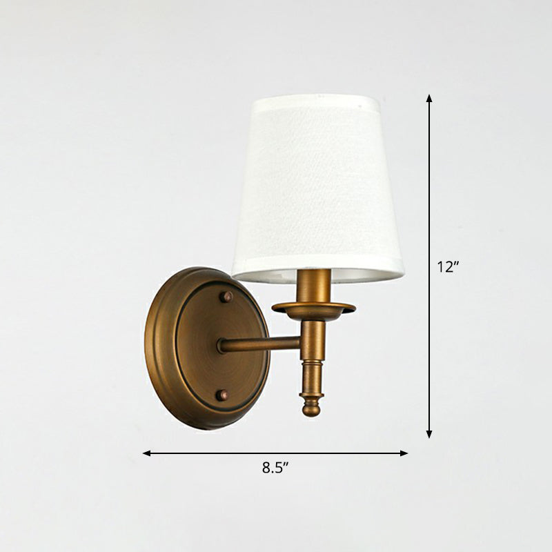Minimalistische Kegelschirm Wandbeleuchtung Stoff 1 Kopf Nachttisch Wandmontierte Leselampe | Karnz